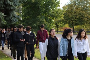 Students at the 2018 annual Terry Fox Walk.